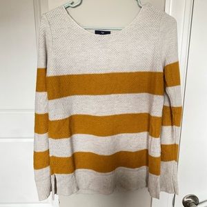 Cream & Gold Striped Sweater